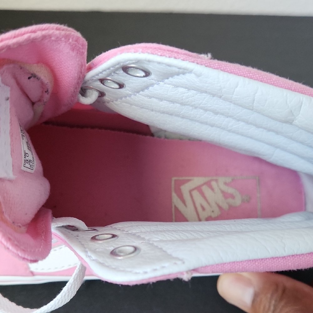 Vans Sk8-Hi Canvas Pink High-Top Skate Sneakers Women’s Size 10.5 Men’s Size 9 - Picture 9 of 10